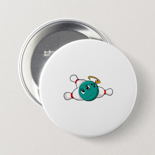 Badge Rond 7,6 Cm Bowling Bowling Bowling Bowling (Devant & derrière)