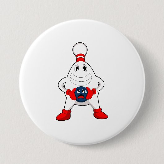 Badge Rond 7,6 Cm Bowling Bowling pin Bowling Bowling (Devant)