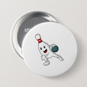 Badge Rond 7,6 Cm Bowling pin Bowling (Devant & derrière)