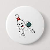 Badge Rond 7,6 Cm Bowling pin Bowling (Devant)