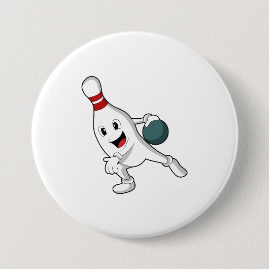 Badge Rond 7,6 Cm Bowling pin Bowling (Devant)