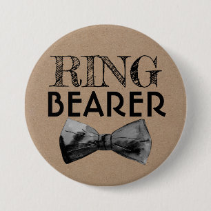Badge Rond 7,6 Cm Bowtie Ring Bearer Ring Security Wedding