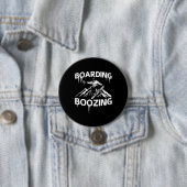 Badge Rond 7,6 Cm Boyage de snowboard (En situation)