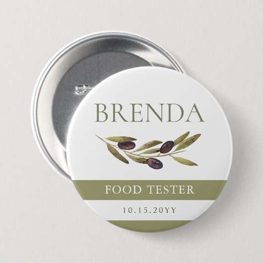 Badge Rond 7,6 Cm Branche d'olivier officielle d'appareil de (Devant & derrière)