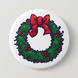 Badge Rond 7,6 Cm Branches de houx