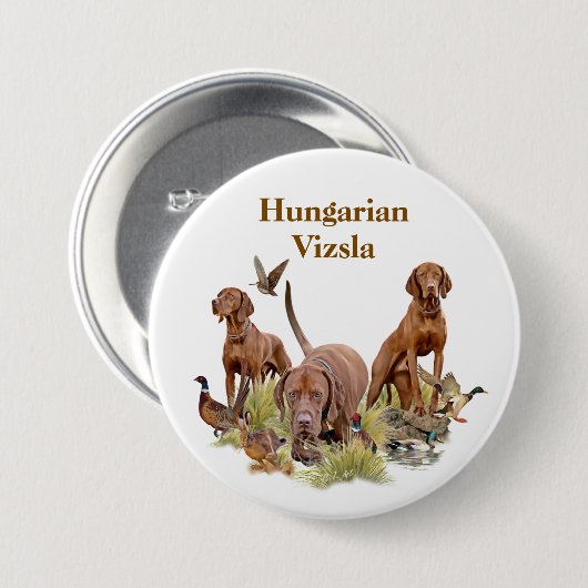Badge Rond 7,6 Cm Braque hongrois (Devant & derrière)