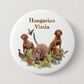 Badge Rond 7,6 Cm Braque hongrois (Devant)
