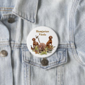 Badge Rond 7,6 Cm Braque hongrois (En situation)