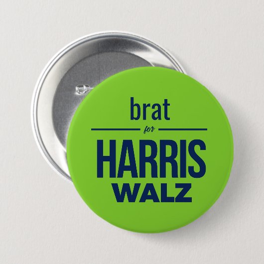 Badge Rond 7,6 Cm brat de Harris Walz (Devant & derrière)