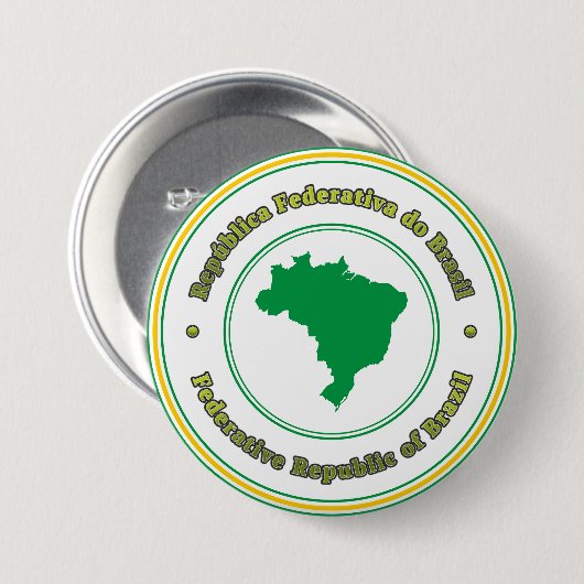 Badge Rond 7,6 Cm Brésil (Devant & derrière)