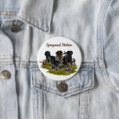 Badge Rond 7,6 Cm Bretagne Espagnols, chasse aux oiseaux (En situation)