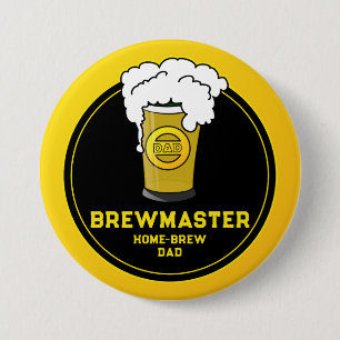 Badge Rond 7,6 Cm Brewmaster Beer home-brew Papa
