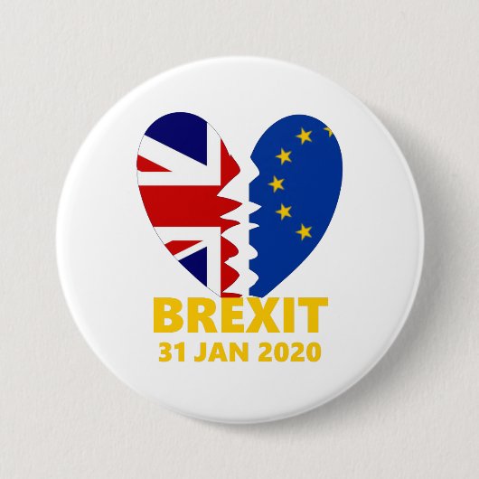 Badge Rond 7,6 Cm Brexit Commémoratif Royaume-Uni - Fractionnement d (Devant)
