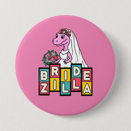 Badge Rond 7,6 Cm Bride Zilla Rétro (Devant)