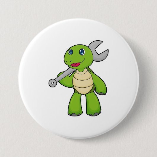Badge Rond 7,6 Cm Broche mécanique de tortue (Devant)