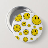 Badge Rond 7,6 Cm Broche Visage Souriant (Devant & derrière)