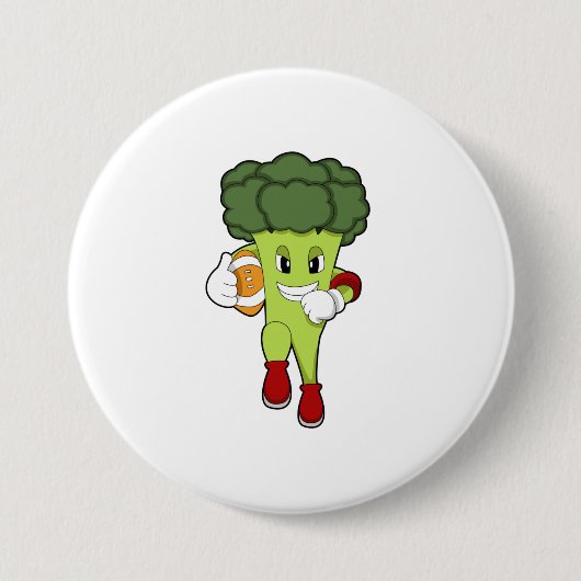 Badge Rond 7,6 Cm Brocoli dans le football (Devant)