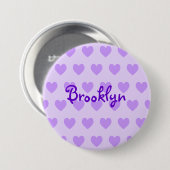 Badge Rond 7,6 Cm Brooklyn en violet (Devant & derrière)