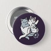 Badge Rond 7,6 Cm Brosse à lait - Chats à couchage mignon (Devant & derrière)