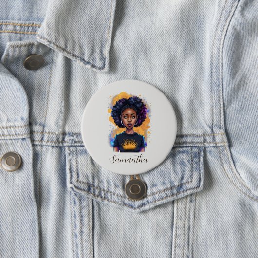 Badge Rond 7,6 Cm Brûler une femme africaine (En situation)