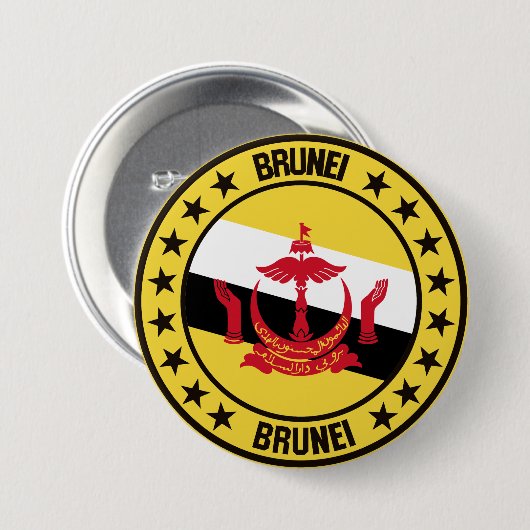 Badge Rond 7,6 Cm Brunei (Devant & derrière)