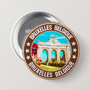 Badge Rond 7,6 Cm Bruxelles