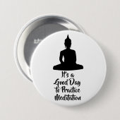 Badge Rond 7,6 Cm Buddha Mindfulness Meditation Motivation (Devant & derrière)