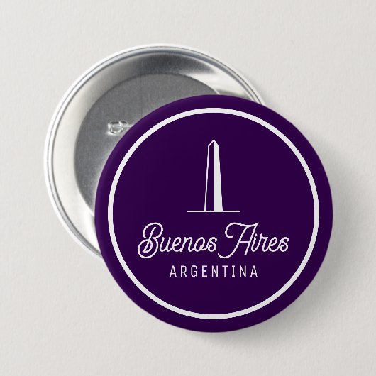 Badge Rond 7,6 Cm Buenos Aires Argentina Retro Elegant Simple (Devant & derrière)