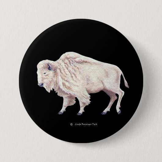 Badge Rond 7,6 Cm Buffalo blanc (Devant)
