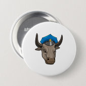 Badge Rond 7,6 Cm Bull agent de police Police (Devant & derrière)
