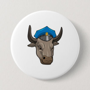 Badge Rond 7,6 Cm Bull agent de police Police