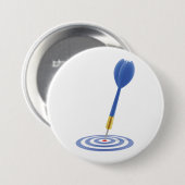 Badge Rond 7,6 Cm Bullseye Hit Blue Dart on Target (Devant & derrière)