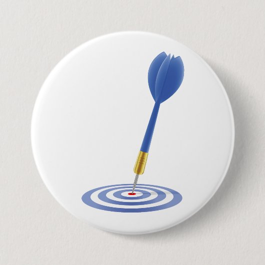 Badge Rond 7,6 Cm Bullseye Hit Blue Dart on Target (Devant)