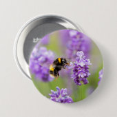 Badge Rond 7,6 Cm Bumblebebe Sur Lavender (Devant & derrière)