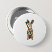 Badge Rond 7,6 Cm Bunny at Hockey (Devant & derrière)