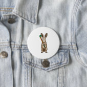 Badge Rond 7,6 Cm Bunny at Hockey (En situation)