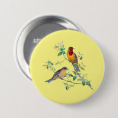 Badge Rond 7,6 Cm Bunting Birds,  (Devant & derrière)