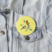 Badge Rond 7,6 Cm Bunting Birds,  (En situation)