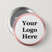 Badge Rond 7,6 Cm Business Blanc rose brossé métal Regardez votre lo (Devant & derrière)