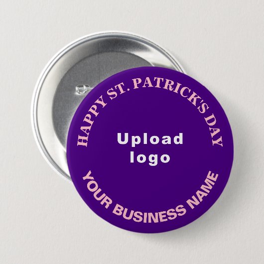 Badge Rond 7,6 Cm Business Saint Patrick Salutation sur Purple Round (Devant & derrière)