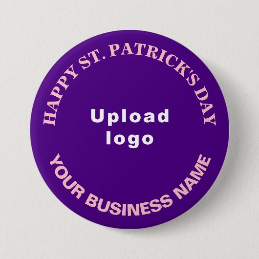 Badge Rond 7,6 Cm Business Saint Patrick Salutation sur Purple Round (Devant)
