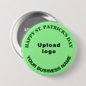 Badge Rond 7,6 Cm Business St Patrick Salutation sur vert clair rond (Devant & derrière)