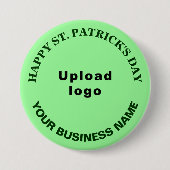 Badge Rond 7,6 Cm Business St Patrick Salutation sur vert clair rond (Devant)