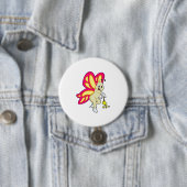 Badge Rond 7,6 Cm Butterfly as Wizard with Magic Mur (En situation)