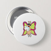 Badge Rond 7,6 Cm Butterfly Dentist Teeth (Devant & derrière)