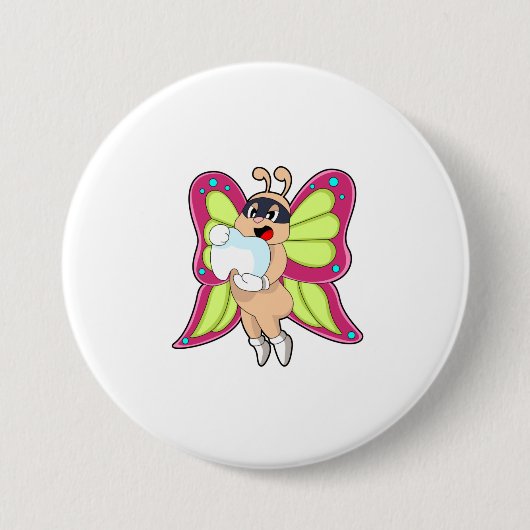 Badge Rond 7,6 Cm Butterfly Dentist Teeth (Devant)