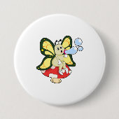 Badge Rond 7,6 Cm Butterfly with Soap bubbles (Devant)