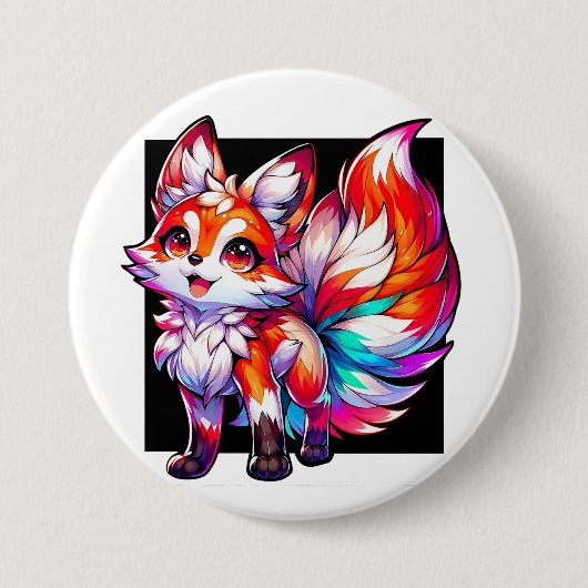 Badge Rond 7,6 Cm Button de renard (Devant)