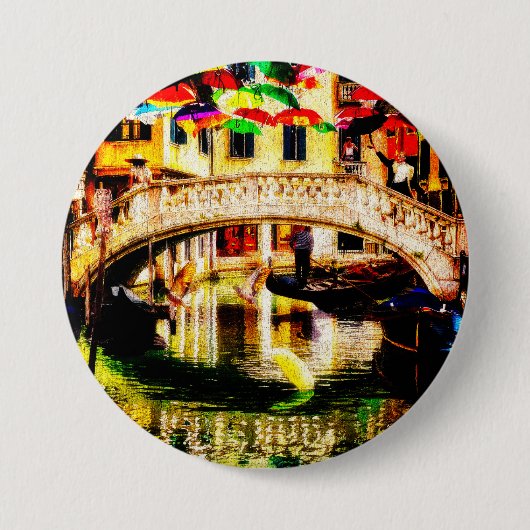 Badge Rond 7,6 Cm button of Venice bridge (Devant)