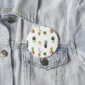 Badge Rond 7,6 Cm Cactus Succulents de Dessert Vert dans les pots (En situation)